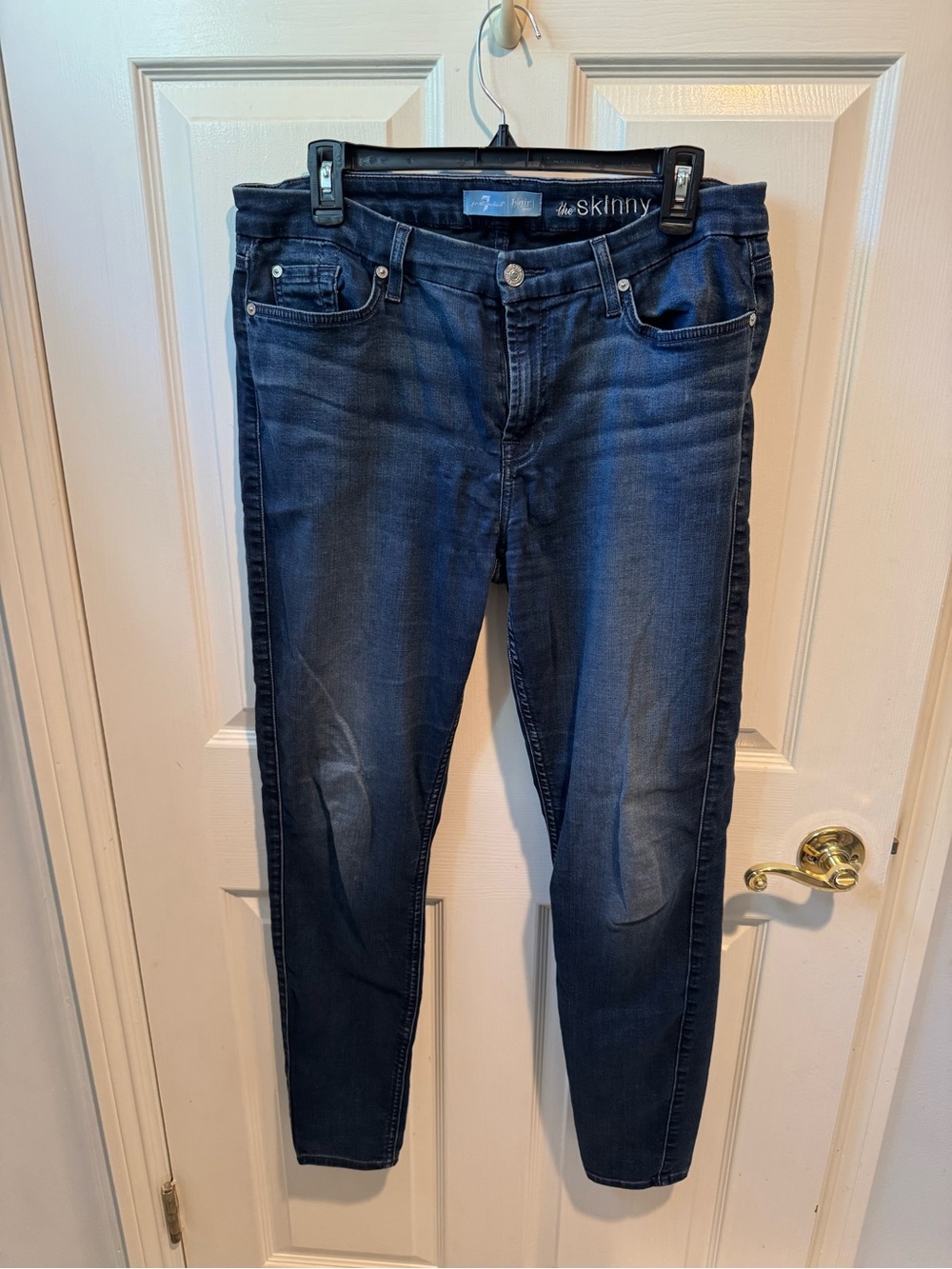7 For All Mankind Women's The b air Skinny Jeans in Dark Blue